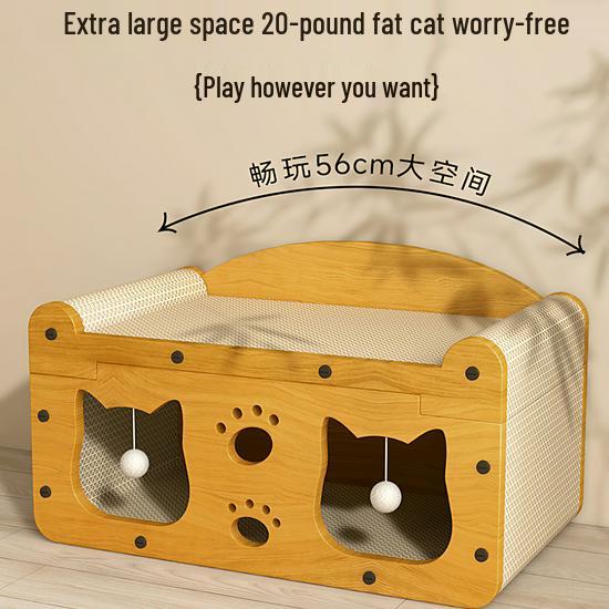 Vertical Cat Scratching Post and Bed - Wear-Resistant, All-Season Cat Claw Board & Winter Cat House with Toy