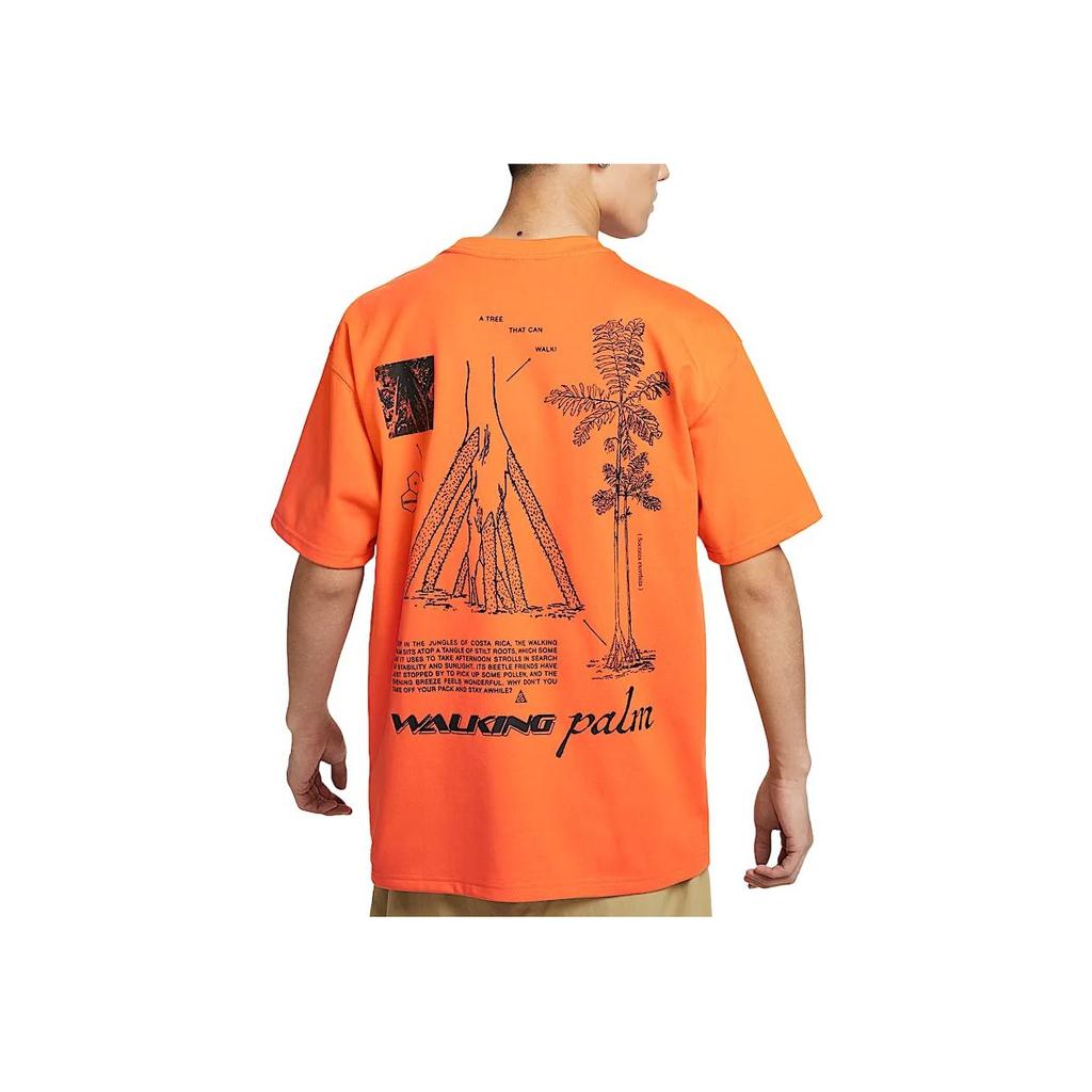 Nike ACG Series Walking Tree Quick-Dry Comfortable Crew Neck Short Sleeve T-Shirt Men Tops Safety-Orange HJ0797819