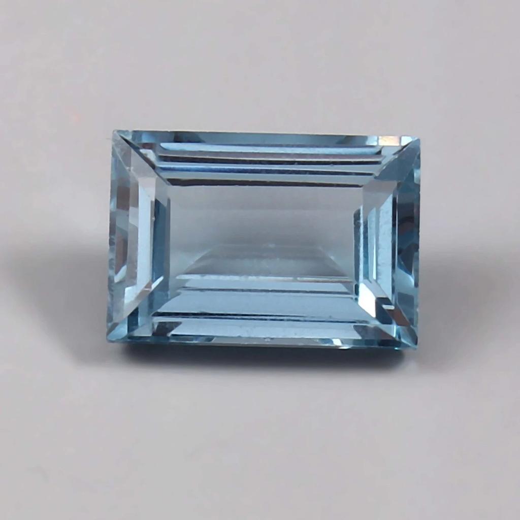 Natural Brazilian Blue Aquamarine 10 Ct Baguette Shape Loose Gemstone