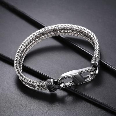 10mm Stainless Steel Woven Chain Men's Bracelet Simple Spring Clasp Jewelry Gift Accessories Gothic