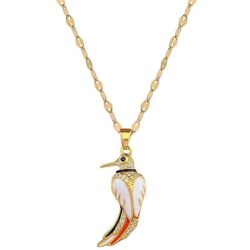 Full Diamond Rabbit Luxury Banquet Wedding Necklace Women S Versatile Collarbone Chain Titanium Steel Chain