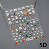 Gold Stamped White Christmas Tree Snowflake 3D Self Adhesive Nail Art Stickers Santa Claus Elk Xmas Cartoon Cute Manicure Decals