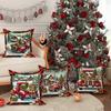 Merry Christmas decoration pillow cover Christmas car and gift pattern living room Sofa cushion cover room home decoration