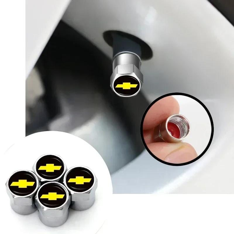 4Pcs Car Aluminum Metal Wheel Tire Valve Caps Car Accessories For Chevrolet Colorado Cruze Spark Captiva Malibu Trax Aveo Camaro