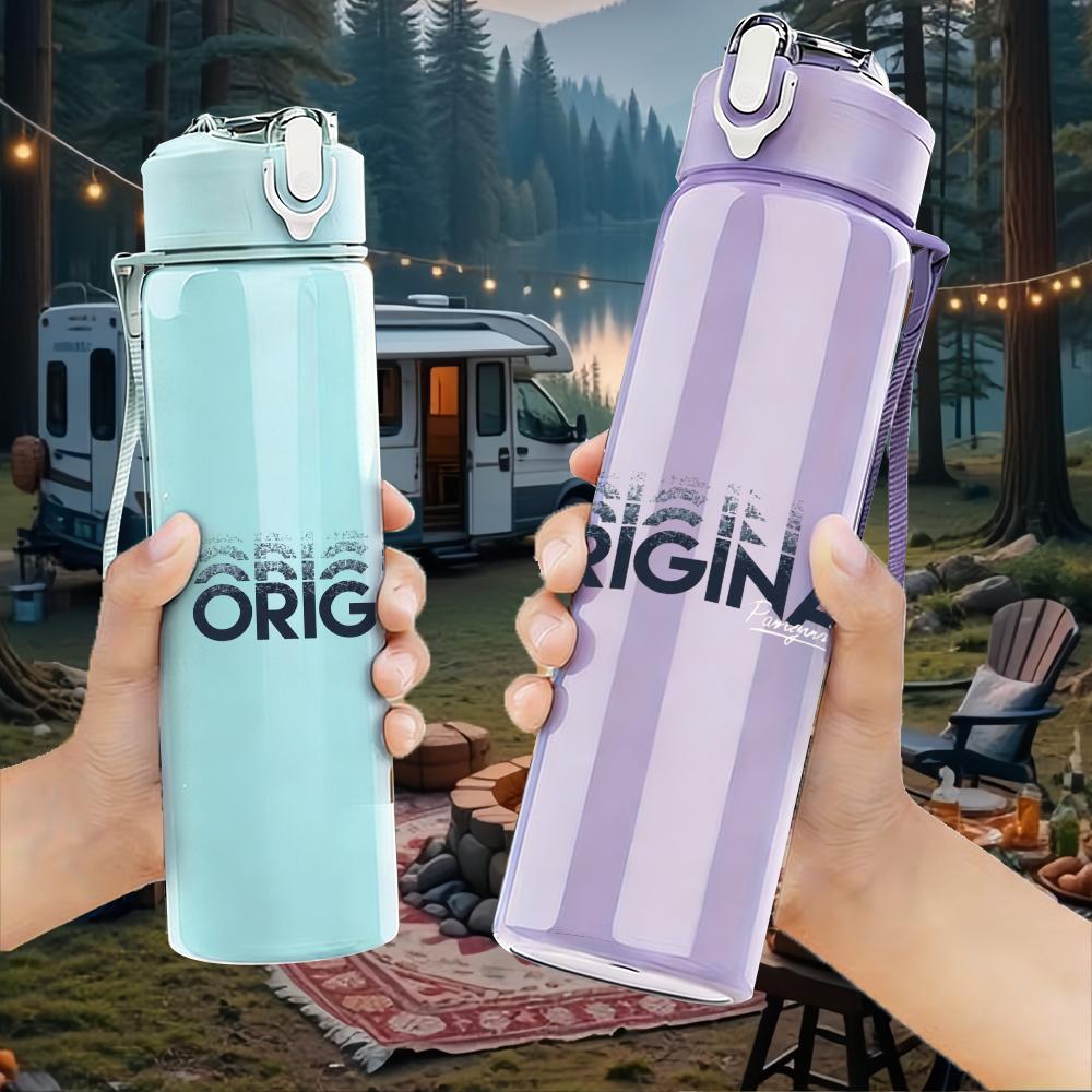1PC Original Script Minimalist Vintage Text Print 750ml Portable Sports Water Bottle Leakproof Gym Outdoor Travel Drink Cup