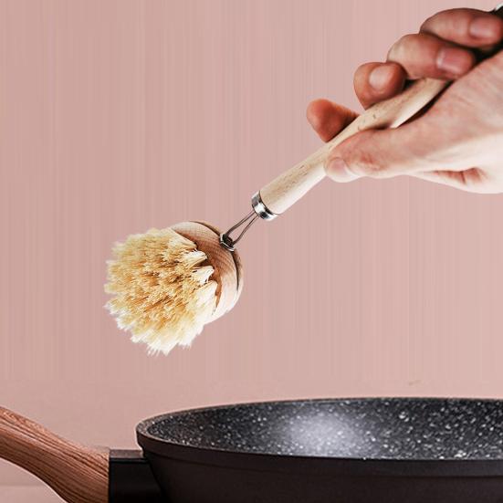 

Stove Brush Decontamination Wide Application Bamboo Ergonomic Stove Washing Brush Kitchen Tool