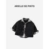 French Arielle De Pinto Boys' Cotton Jacket, New Winter Style, Stylish Boys' Faux Two-Piece Lightweight Cotton Coat, Trendy