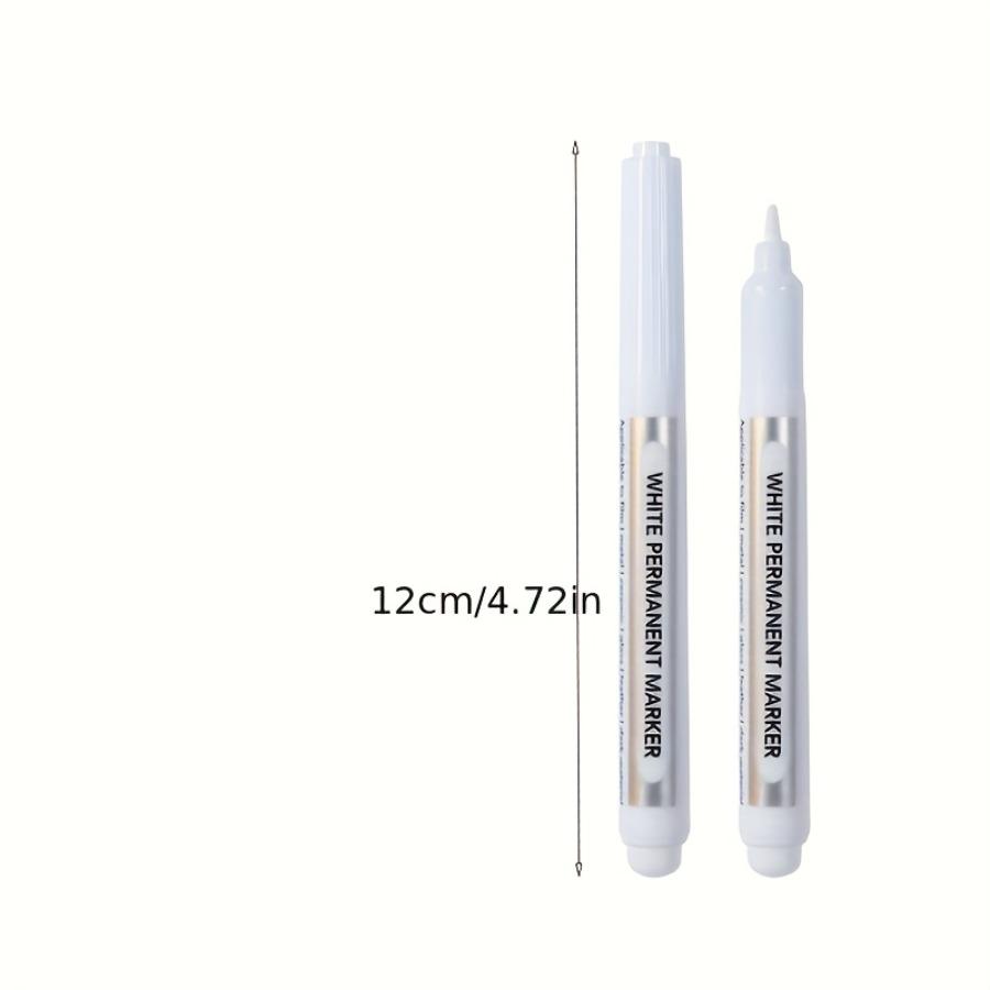 2 Penne Marker Bianche Permanenti, Resistenti allo Sbiadimento, Ideali per Arte, Vetro, Ceramica, Legno, Metallo - Perfette per Graffiti e Cancelleria Kawaii