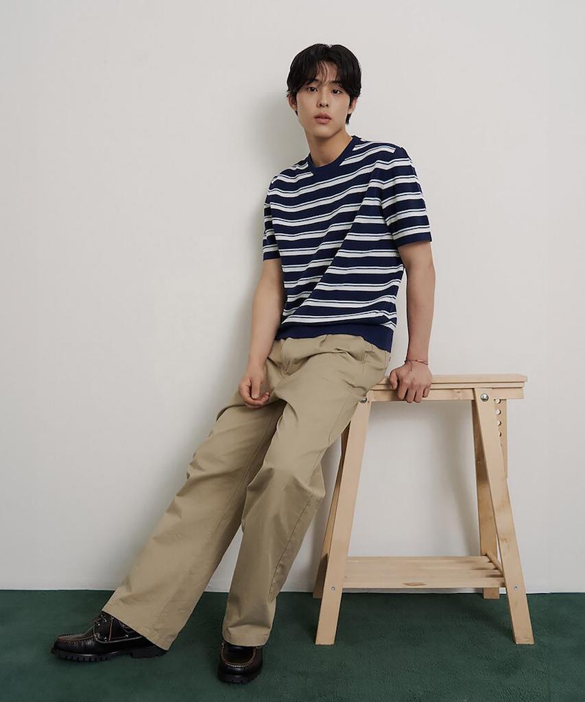 Binpolmen Striped Round Knit Navy