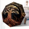 Tree of Life Circular Wall Art DecorUmbrella, Portable 3-Fold Compact Umbrella for Men & Women Gift