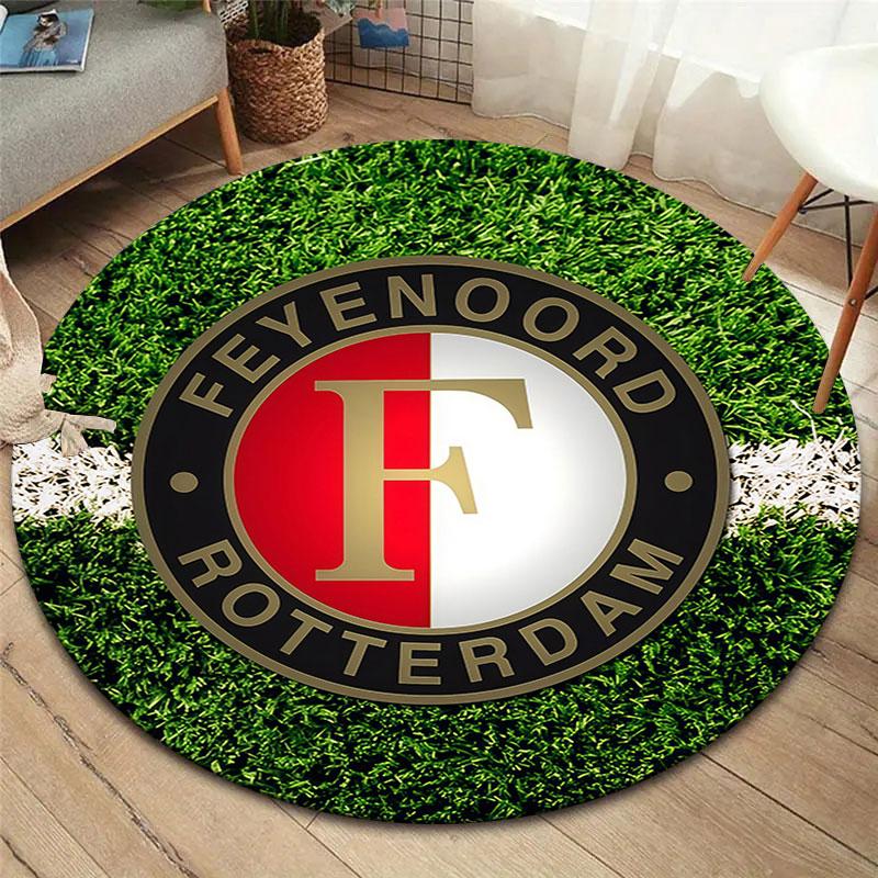 Feyenoord Round Area Rug,Carpet Rug for Living Room Bedroom Sofa Playroom Decor,Non-slip Floor Mat
