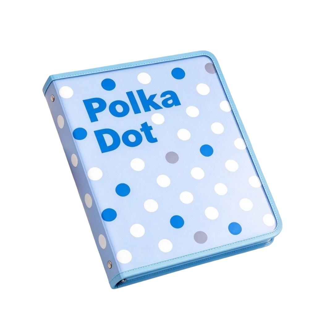 Polka Dot Print A4 Binder PP Notebook Shell High Quality Document Storage Case School Office