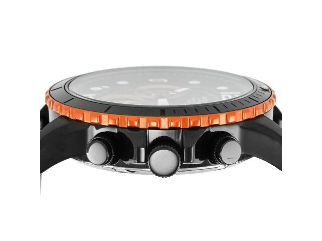 Angel Clover Watch Time Craft Diver TCD45BK-BK Men's Black Leather & Rubber Band