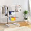 Tower Clothes Airer, Extendable Standing Dryer with 3 Levels, Foldable Wings, Casters, 154 cm, White