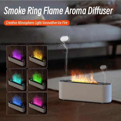Colorful Flame Aromatherapy Air Humidifier Diffuser Home Room Electric Aroma Essential Oil Diffuser Fragrance Mist Maker Fogger