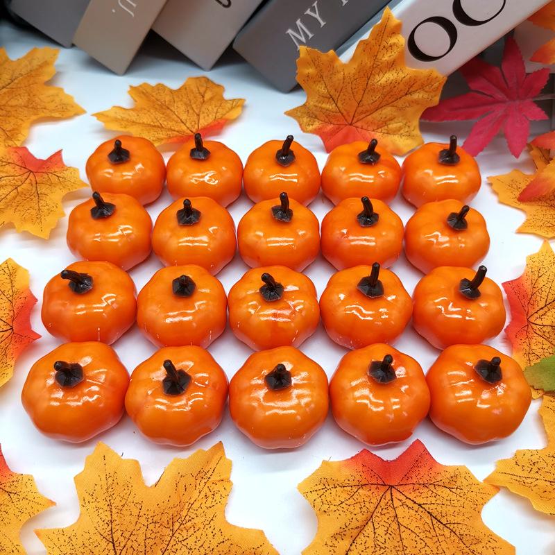 12/24/48Pcs Mini Artificial Pumpkin Happy DIY Halloween Fake Simulation Vegetabl Decoration for Home Halloween Props Crafts