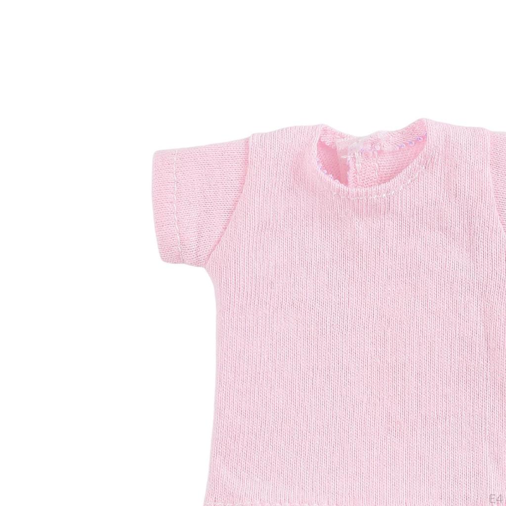 1/6 Female Action Figure Short T Shirt Crew Neck Accessories Durability Fashion, Professional,