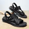 Fashion Casual Male Leather Slippers All-match Male Flats Summer Half Drag New Arrival Men's Sandals Real Leather Outdoor Beach Shoes