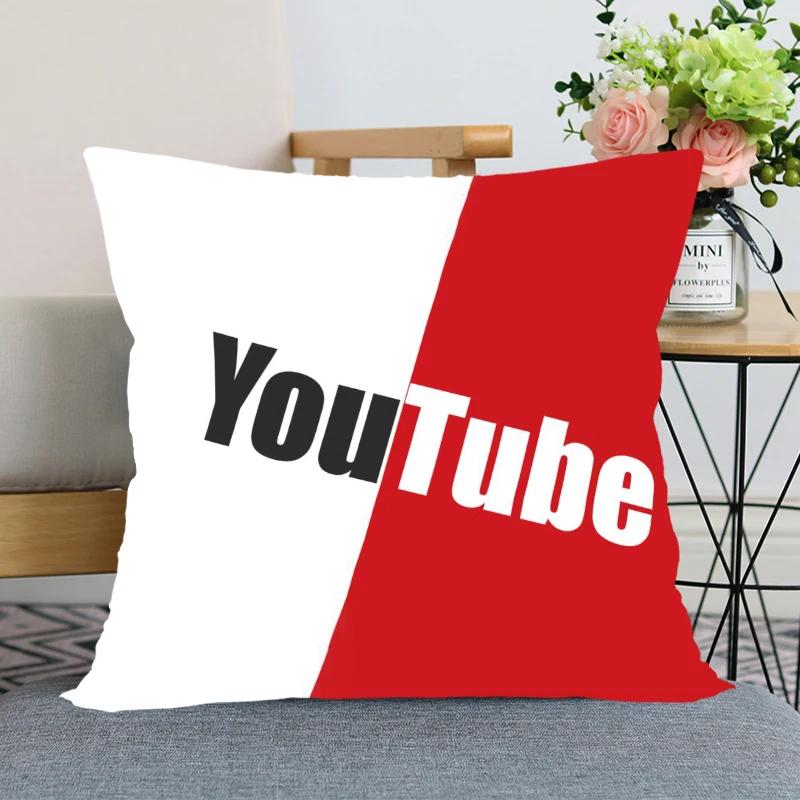 App Logo Youtube Pillowcase Bedroom Home Decorative Pillow Cover Square Zipper Pillow Cases Satin Soft Fabric 40X40Cm 45X45Cm
