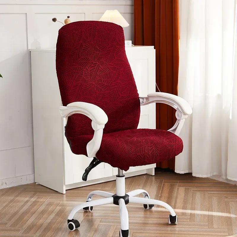 

Jacquard Leaves Gaming Chair Cover Washable Computer Chair Seat Case Elastic Office Chair Protector Sillas De Oficina S(backrest 45-55cm)