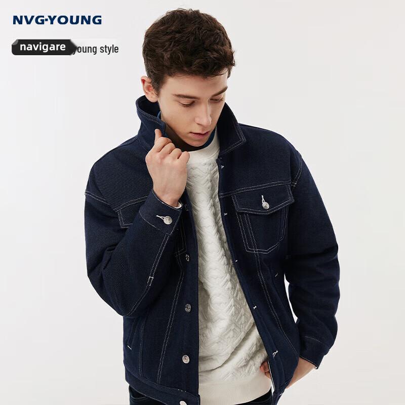 NVG·YOUNG Men's Fleece-Lined Denim Workwear Jacket