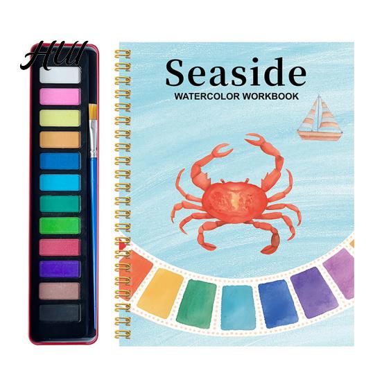 Watercolor Painting Book for Beginners Workbook Step-by-Step Guide Paint Stress-relief Coloring Set Nature-inspired Water Charming Butterfly Drawing
