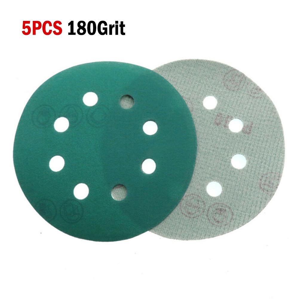 5Inch 8Hole Sanding Discs& Wet Dry PET Film Green Sandpaper Polishing
