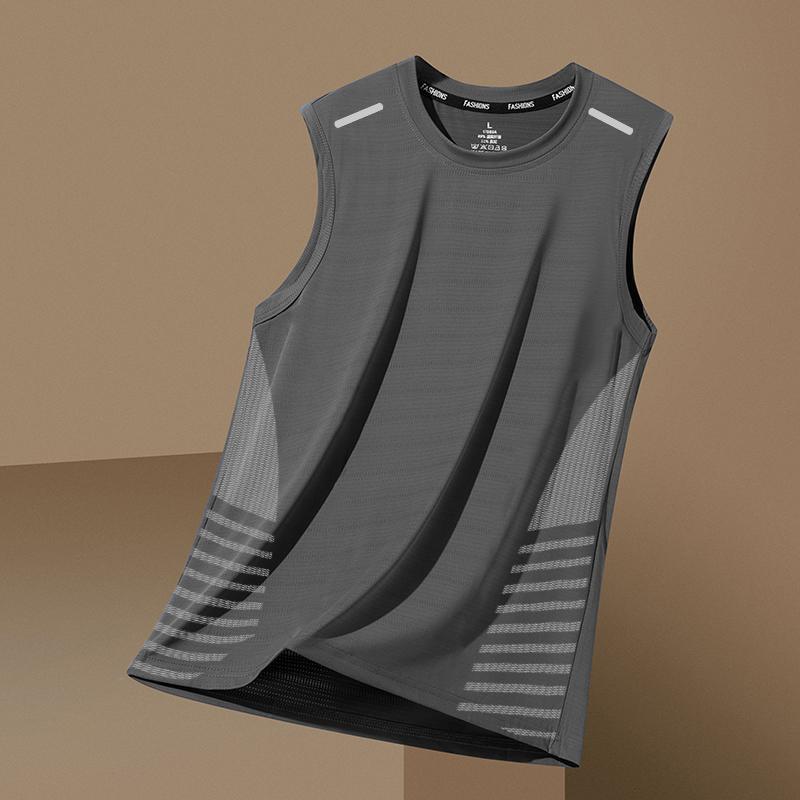 Gilet Sportivo da Uomo Estivo Asciugatura Rapida Traspirante Base Shirt Allenamento Spalle Larghe Senza Maniche Maglietta Tecnica Traspirante Top
