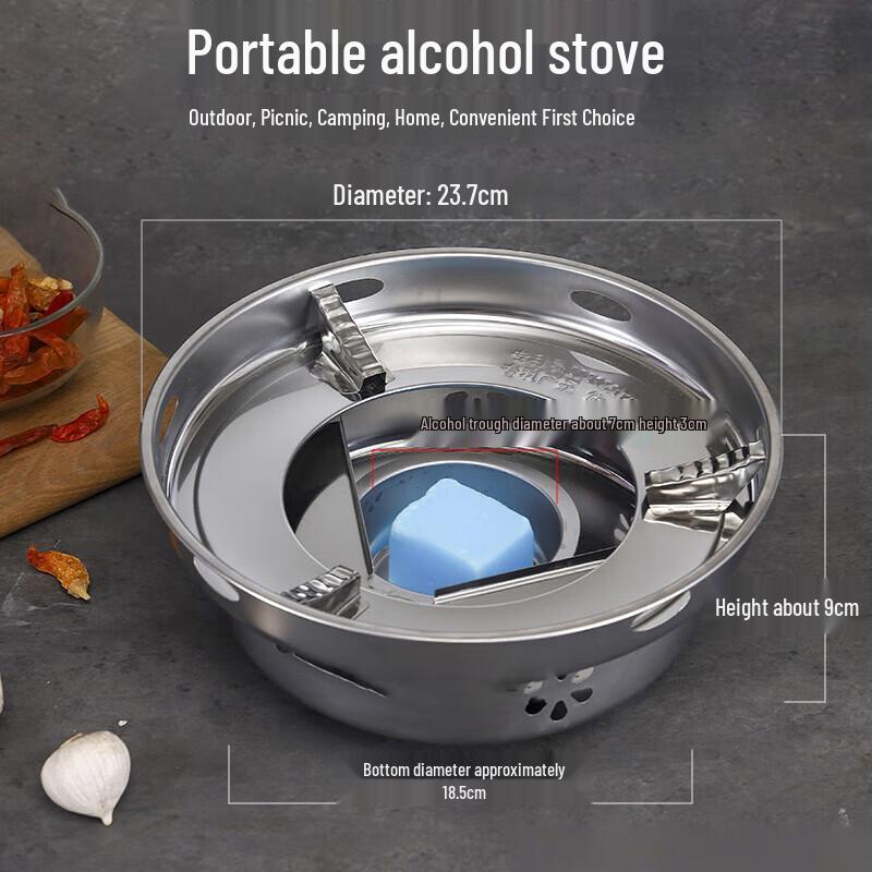 FATTBAO Outdoor Camping Portable Alcohol Stove & Hot Pot