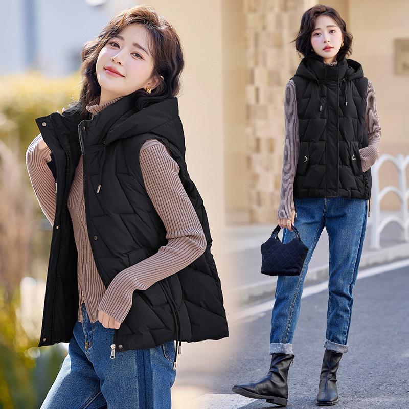 Large size vest women's autumn and winter new small wear vest short vest jacket women's clothing
