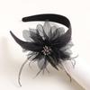 Elegante Chapéu Fascinator com Miçangas Acessórios de Cabelo Artesanais com Penas para Mulheres Cocar com Penas Arte dos Anos 1920