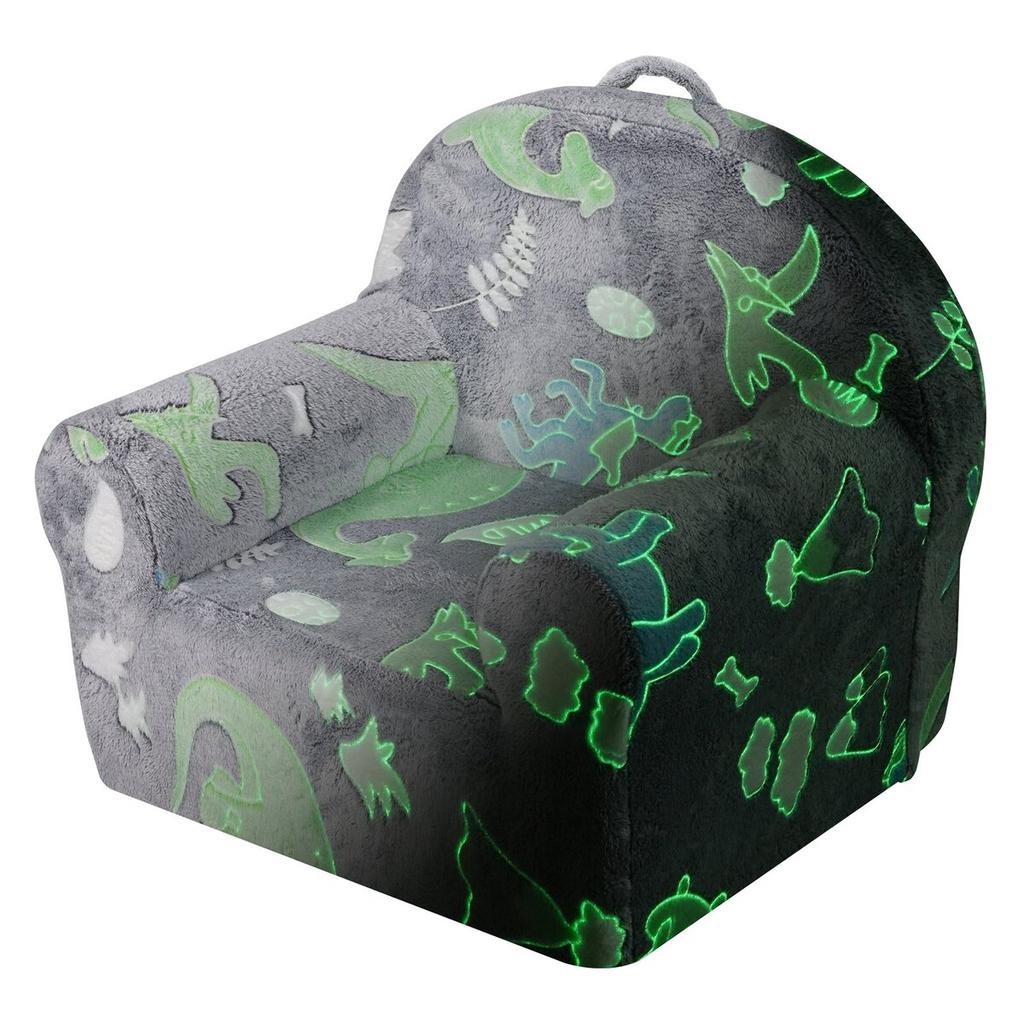 Toddler Chair Glow In the Dark Plush Baby Chair Playroom Furniture Grey