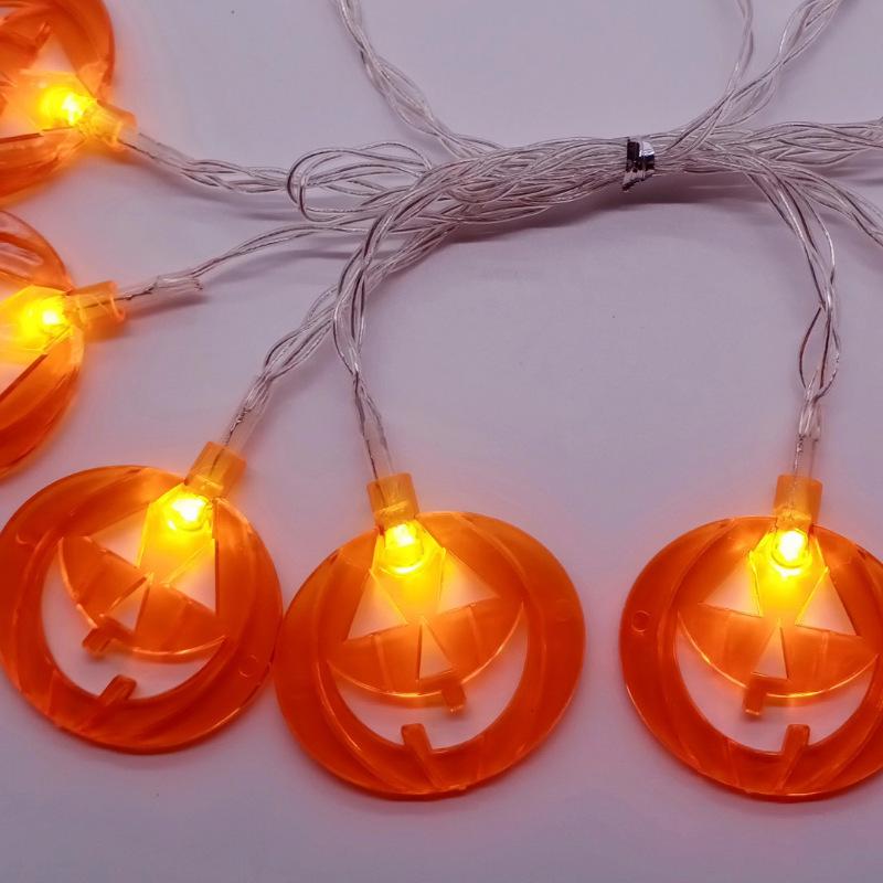 LED Halloween Pumpkin, Skull, Eye, and Spider String Lights with Battery Box 1m 10 lights constant (battery box)