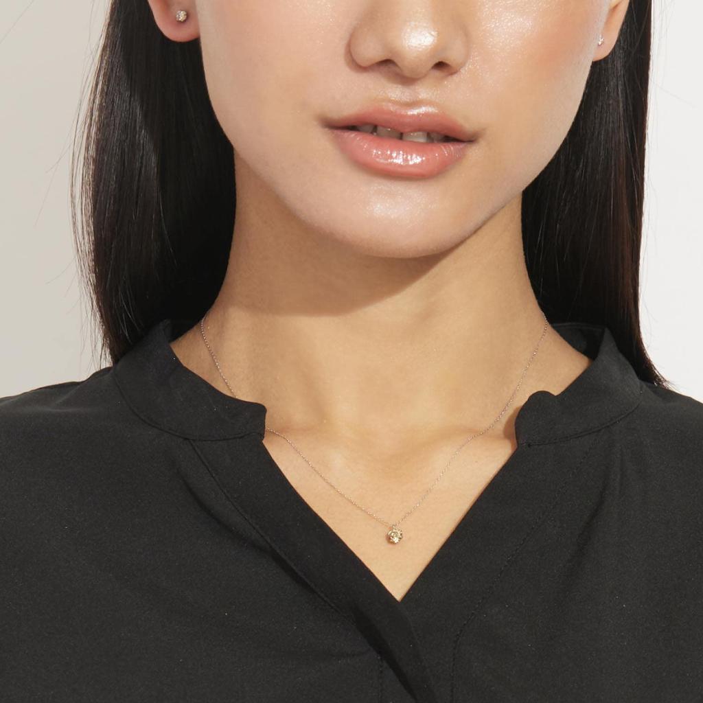 Lala Christie Necklace with Natural Champagne SI Pt900 Women's Diamonds, Color, Grade, 0.5ct, 6-Prong, Platinum, Lp56-0017-pt