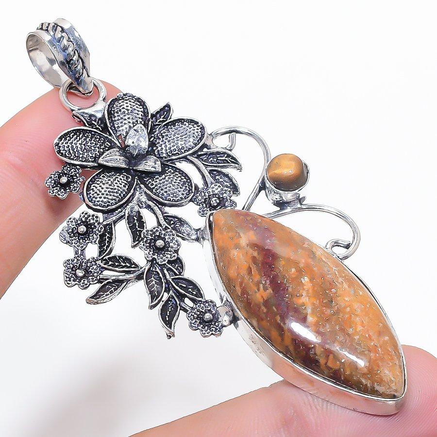 

Natural Ghost Eye Jasper 925 Sterling Silver Jewelry Pendant 3.35 c9o20