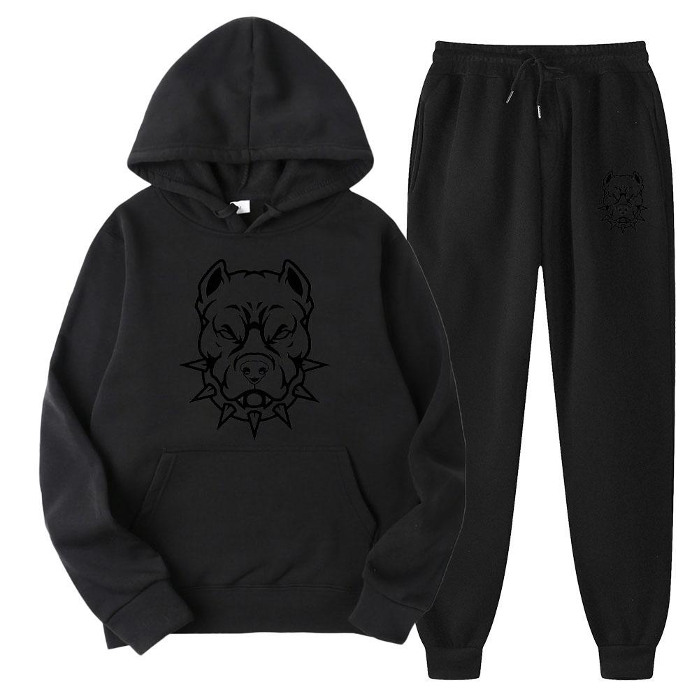 

Весенне-осенние мужские повседневные спортивные костюмы 250 г/м², толстовки и брюки, одежда оверсайз, костюмы, куртки с капюшоном S