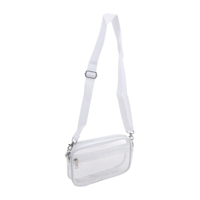 Women Clear Shoulder Bag Stadium PVC Concert Transparent Purse Simple Crossbody Bag With Front Pocket Casual Handbag