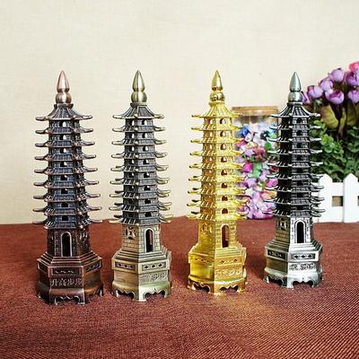 Zinklegering Feng Shui Onderwijstoren Niveaus Wen Chang Pagode Bureau Ornamenten