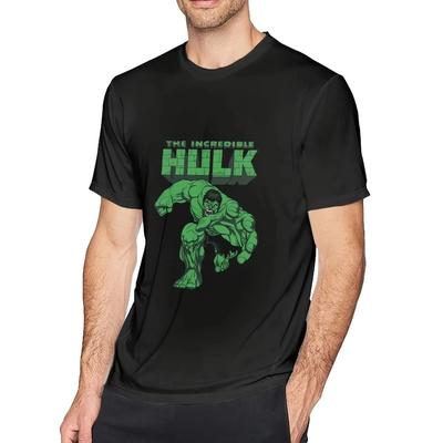 Topy z krótkim rękawem T-shirt z grafiką Niesamowitego Hulka Okrągły dekolt Bawełniany T-shirt Męski Streetwear Hale Wiosna Lato