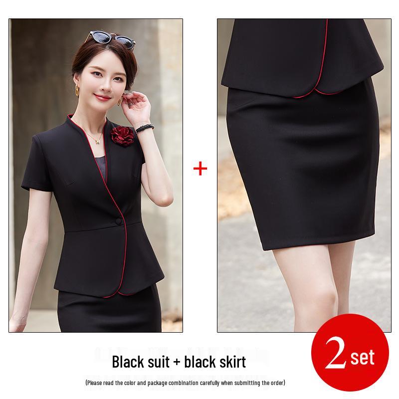 Summer Professional Short Sleeve Attire: Elegant Jewelry Store & Hotel Manager Workwear