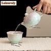 200ml Kiln Change Crystal Glaze Xishi Teapot Retro Tea Infuser Pot Tea Making Kettle With Ball Hole Drinkware Collection Gift