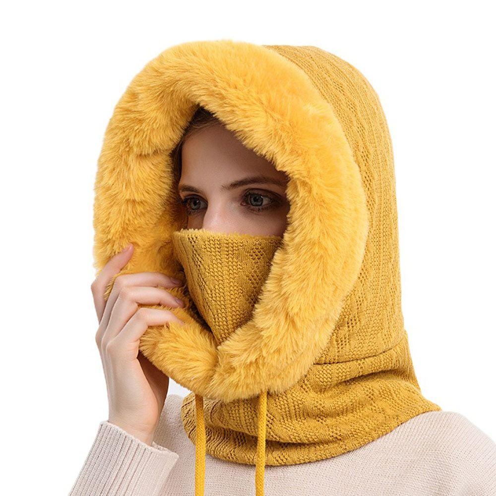 Scarf Neck Warmer Plush Bib Hat Collar Ear Protection Hat Plush Hat Bib Hat Beanie Hat  Hat