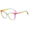 Personality ins retro fashion cat eye frame Internet celebrity large frame anti-blue glasses new color matching glasses frame flat mirror
