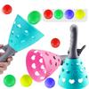 Kids Indoor Elastic Throw And Catch Ball Set Plastic Material Parent-child Interactive Sensory Training Outdoor Toy Blue-pink