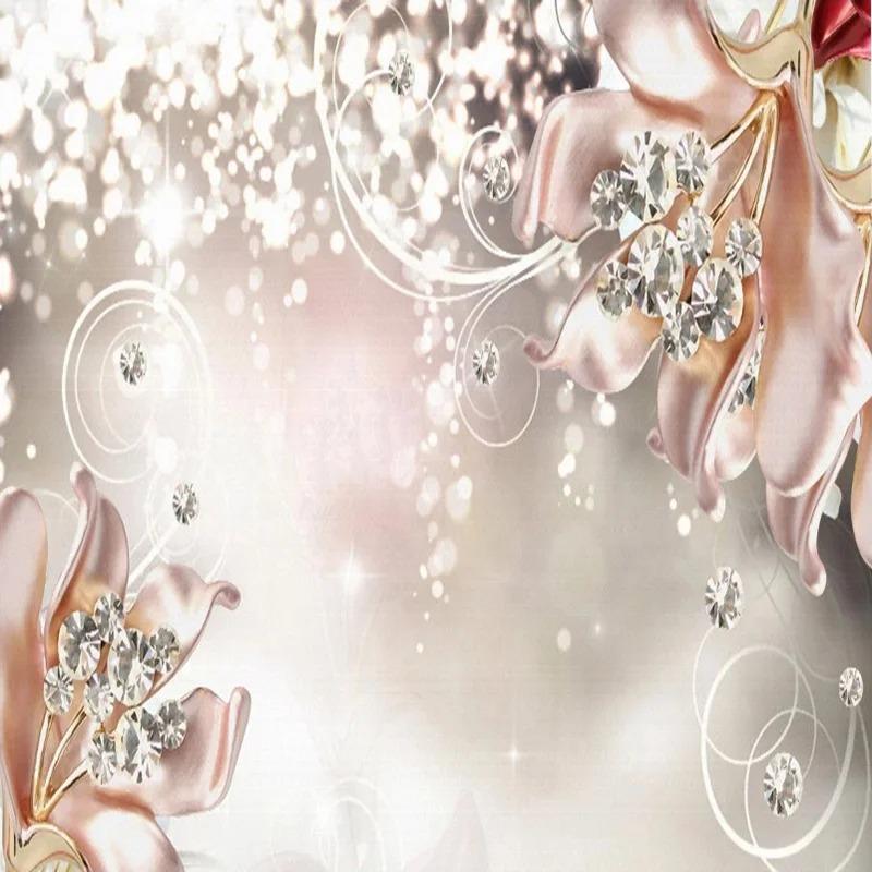 European Style Wallpaper 3d Stereo Jewelry Flowers Photo Wall Murals Living Room Bedroom Background Decor Wall Stickers