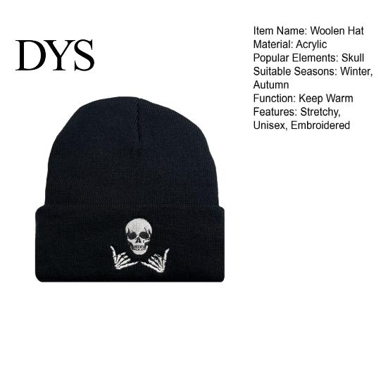 Pohodlná zimní čepice Beanie Pletená Vyšívaná Teplá Zábavný Design Silná Pružná Unisex pro Každodenní Nošení Venkovní Sporty
