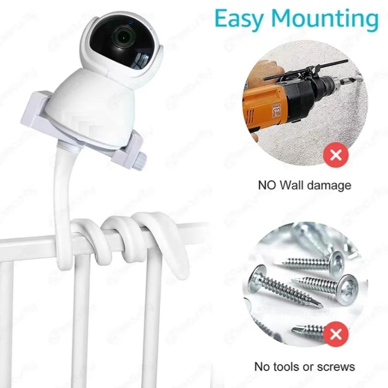 Universal Baby Monitor Bed Bracket Multifunction Camera Holder 1/4 Screw Flexible Clip Hose Holeless Mounting CCTV Phone Stand