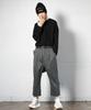 Deumakeu Wide Baggy Fit One-Pleat Striped Pants Gray