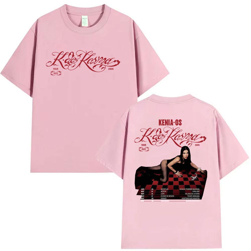 Singer Kenia Os K De Karma Tour 2026 Graphic T Shirt Men Women Clothing Fashion Short Sleeve Tshirt Vintage 100 Cotton Tshirts