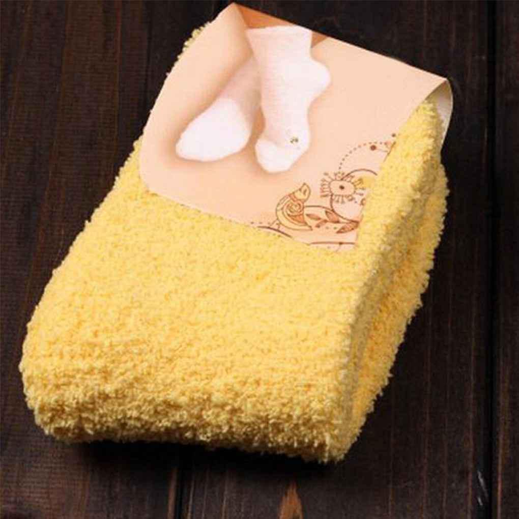 Fashion Casual Home Women Girls Soft Bed Floor Socks Fluffy Warm Pure Color
